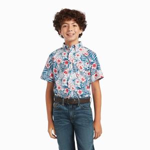Kids' Ariat Fateh Classic Fit Shirts White | GTQI-42605