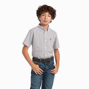 Kids' Ariat Fionn Classic Fit Shirts White | LEBH-69473