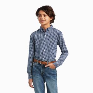 Kids' Ariat Kase Classic Fit Shirts Multicolor | YDVQ-18053
