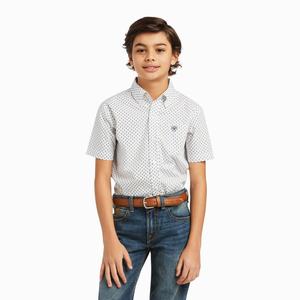 Kids' Ariat Kaspar Classic Fit Shirts White | KZSW-43207