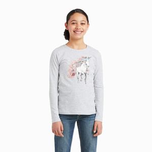 Kids' Ariat My Unicorn Polo Shirts Grey | BJPM-95180