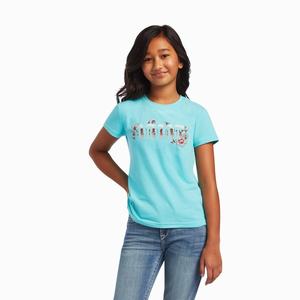Kids' Ariat REAL Cactus Polo Shirts Green | NXRF-80245