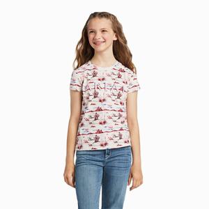 Kids' Ariat REAL Yuma Print Graphic Polo Shirts Multicolor | REVJ-93672