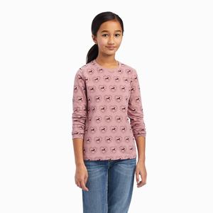 Kids' Ariat So Love Polo Shirts Rose | PAVM-38617