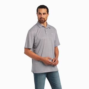 Men's Ariat All Over Print Polo Shirts White | TOXS-19830