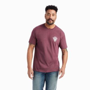 Men's Ariat Arrowhead 2.0 Polo Shirts Burgundy | VRAP-54730
