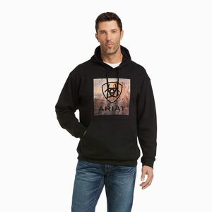 Men's Ariat Basic Hoodie Black | ECRA-95781