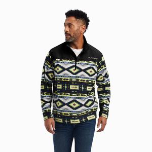 Men's Ariat Basis 2.0 1/4 Zip Hoodie Light Green | SUIV-18576