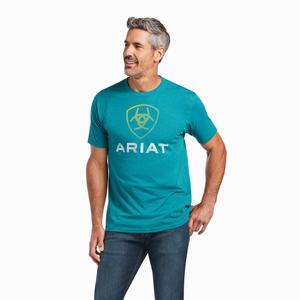 Men's Ariat Blends Polo Shirts Dark Turquoise | GRNX-96825