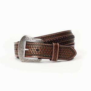 Men's Ariat Braid And Braid Belts Brown | WXKE-80475