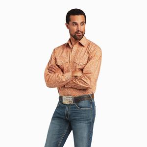 Men's Ariat Braylon Classic Fit Shirts Yellow | SBJN-52073