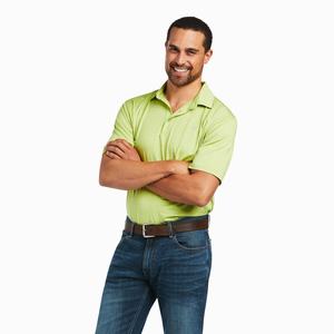 Men's Ariat Charger 2.0 Polo Shirts Light Green | UCIN-71038