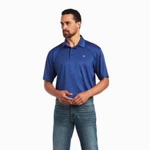 Men's Ariat Charger 2.0 Polo Shirts Navy Blue | ECGT-97853