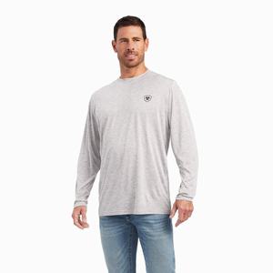 Men's Ariat Charger Free Bird Polo Shirts Grey | PKRC-41569