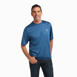 Men's Ariat Charger Vertical Flag Polo Shirts Multicolor | VMSK-31409