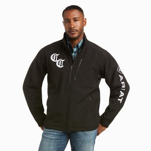 Men's Ariat Compton Cowboys Logo 2.0 Softshell Jackets Black | AHPT-71603