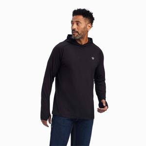 Men's Ariat Cornell Polo Shirts Black | ZUEF-96743