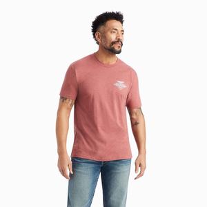 Men's Ariat Eagle Polo Shirts Red | CZHM-15847