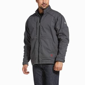 Men's Ariat FR DuraLight Stretch Canvas Field Jackets Grey | OKAJ-38146