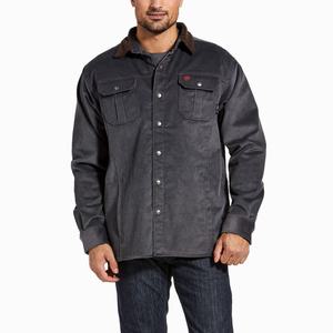 Men's Ariat FR DuraStretch Sherpa-lined Corduroy Jackets Grey | RSCQ-71630