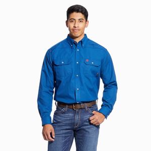 Men's Ariat FR Featherlight Shirts Green | XEUB-39245