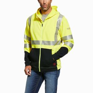 Men's Ariat FR Hi-Vis Hoodie Yellow | IBYM-20541