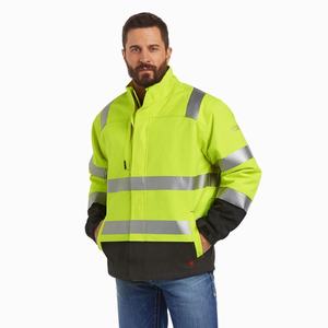 Men's Ariat FR Hi-Vis Waterproof Insulated Jackets Yellow | PWAL-20761