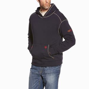 Men's Ariat FR Polartec Hoodie Navy | RJFB-45687