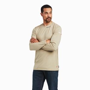 Men's Ariat FR Shirts Khaki | KPJG-47536