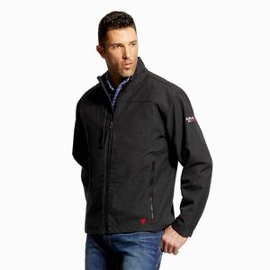 Men's Ariat FR Vernon Jackets Black | PWVU-98231