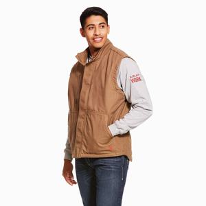 Men's Ariat FR Workhorse Insulated Jackets Khaki | RNMF-41863