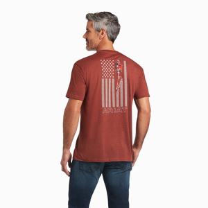 Men's Ariat Farm Polo Shirts Red | EAOI-72605