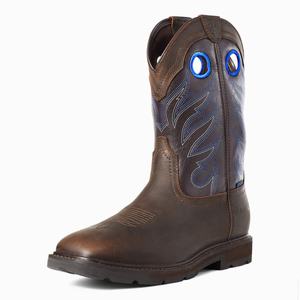 Men's Ariat Groundwork Waterproof Waterproof Boots Dark Brown | MFPV-16342