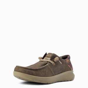 Men's Ariat Hilo Stretch Lace Sneakers Dark Brown | UPYR-50283