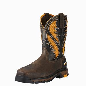 Men's Ariat Intrepid VentTEK Composite Toe Work Boots Brown | RPBE-29308