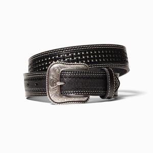 Men's Ariat Lattice Belts Black / White | MWFQ-54830