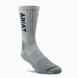 Men's Ariat Lightweight Merino Wool Blend Steel Toe Socks Black | UVJA-95318