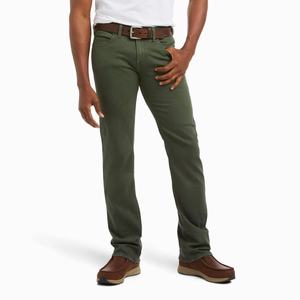 Men's Ariat M7 Rocker Stretch Grizzly Straight-Fit Jeans Olive | JXEF-37804
