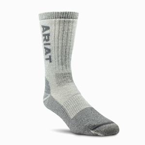 Men's Ariat Midweight Merino Wool Blend Steel Toe Socks Grey | PFOC-25970