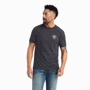 Men's Ariat Minimalist Polo Shirts Grey | DTLB-64308