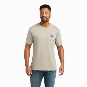 Men's Ariat Monument Sunset Polo Shirts Khaki | EIDA-30457