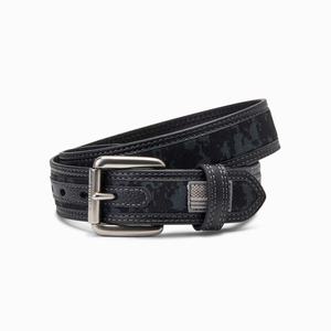 Men's Ariat Patriot Camo Flag Patch Belts Black | PLTY-45610
