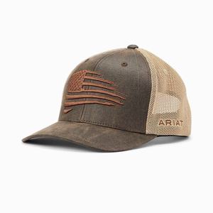 Men's Ariat Patriot Flag Hats Brown | HWUT-07681