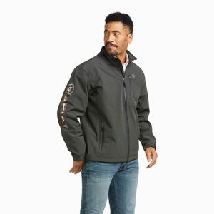 Men's Ariat Pendleton Logo 2.0 Softshell Jackets Grey Stripes | XPMQ-04273