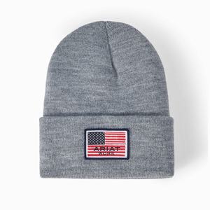 Men's Ariat Rebar American Flag Patch Hats Grey | FPSV-86107