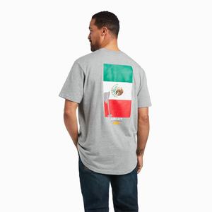 Men's Ariat Rebar Cotton Strong Mexican Pride Graphic Tops Grey | HLMX-26359