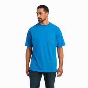 Men's Ariat Rebar Cotton Strong Short Sleeve Multicolor | DZOC-43051