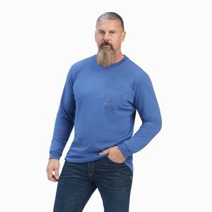 Men's Ariat Rebar Outdoor Graphic Polo Shirts Navy | HRLK-72049