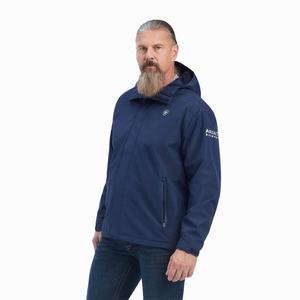 Men's Ariat Rebar Stormshell Waterproof Jackets Navy | HJGQ-72054