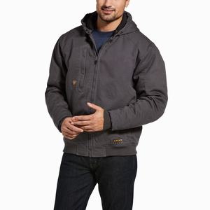 Men's Ariat Rebar Washed DuraCanvas Insulated Jackets Grey | OBHX-10756